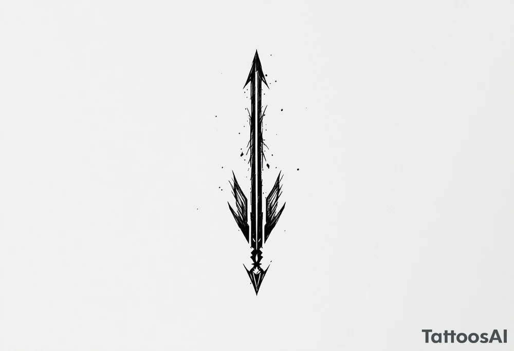 one  arrow  that look down tattoo idea