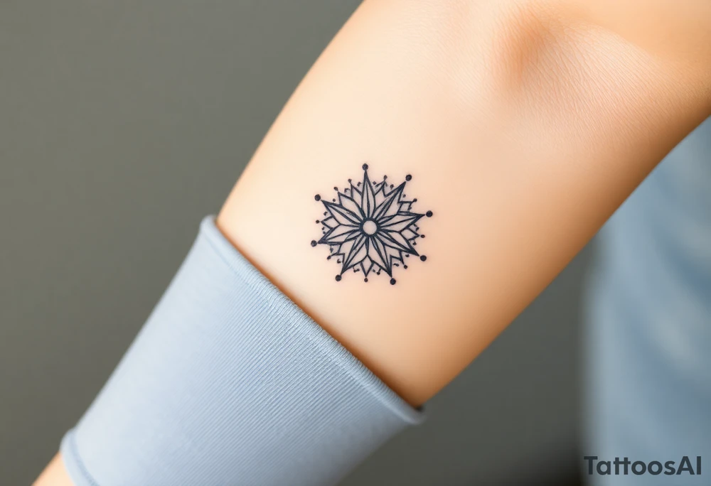 Floral compass tattoo idea