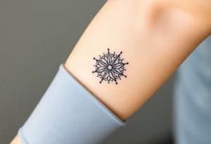 Floral compass tattoo idea