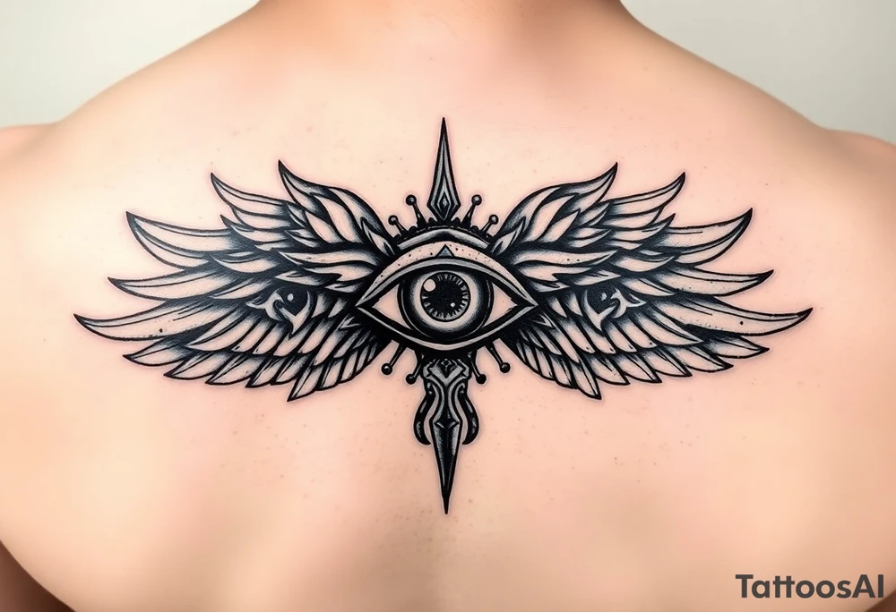 Evil eyes and eye of Horus tattoo idea