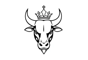Bull symbol with crown tattoo idea