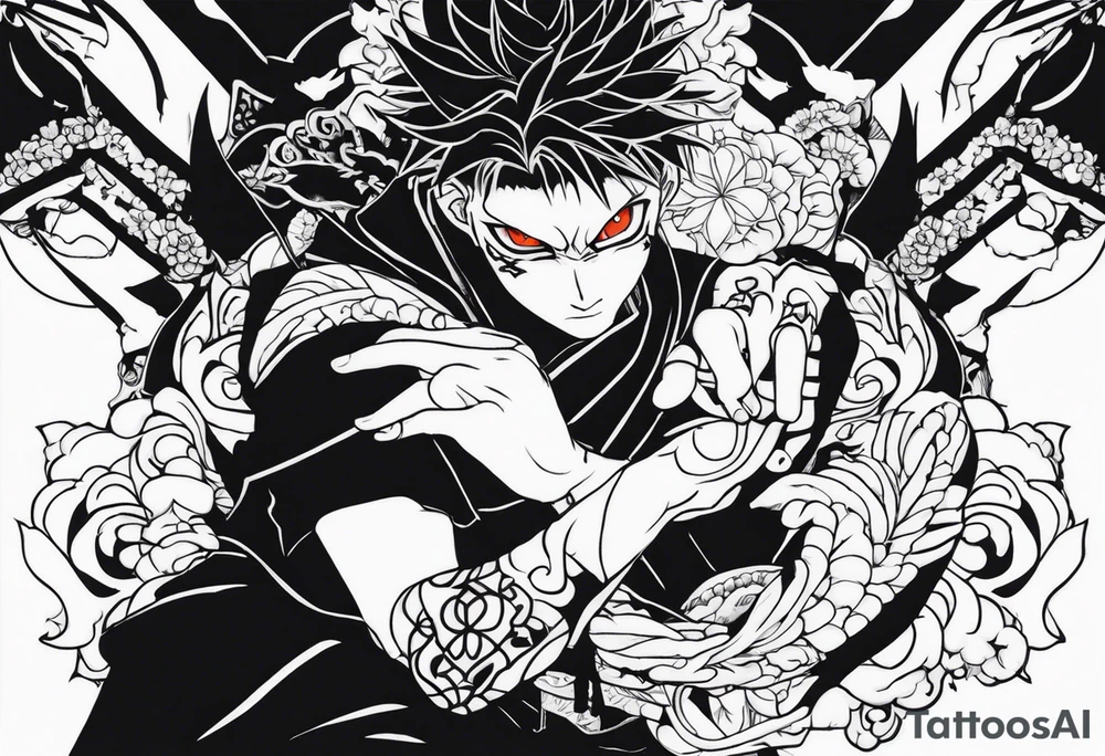 Sukuna Jujutsu Kaisen tattoo idea