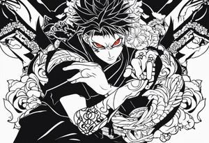 Sukuna Jujutsu Kaisen tattoo idea