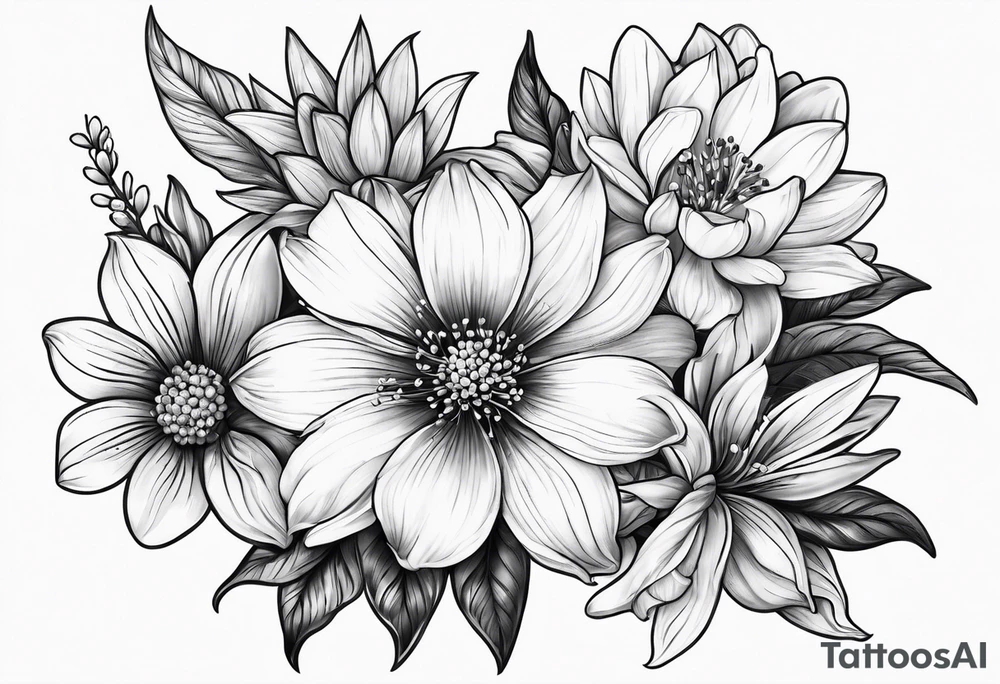Small July birth flower tattoo idea