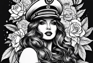 Marine corps pinup sleeve tattoo idea