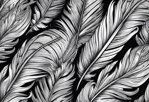 Folded feather tattoo idea