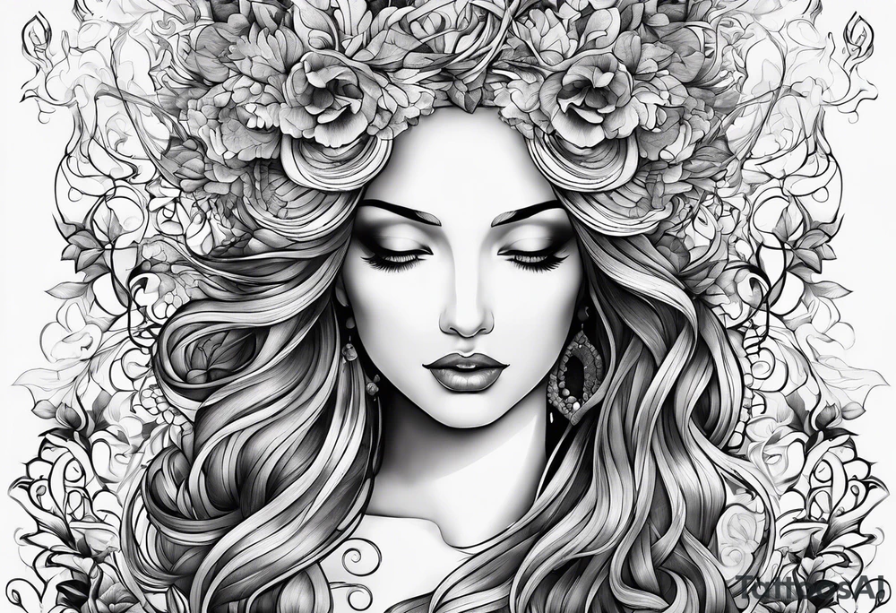 Abstract Chery flovers tattoo idea