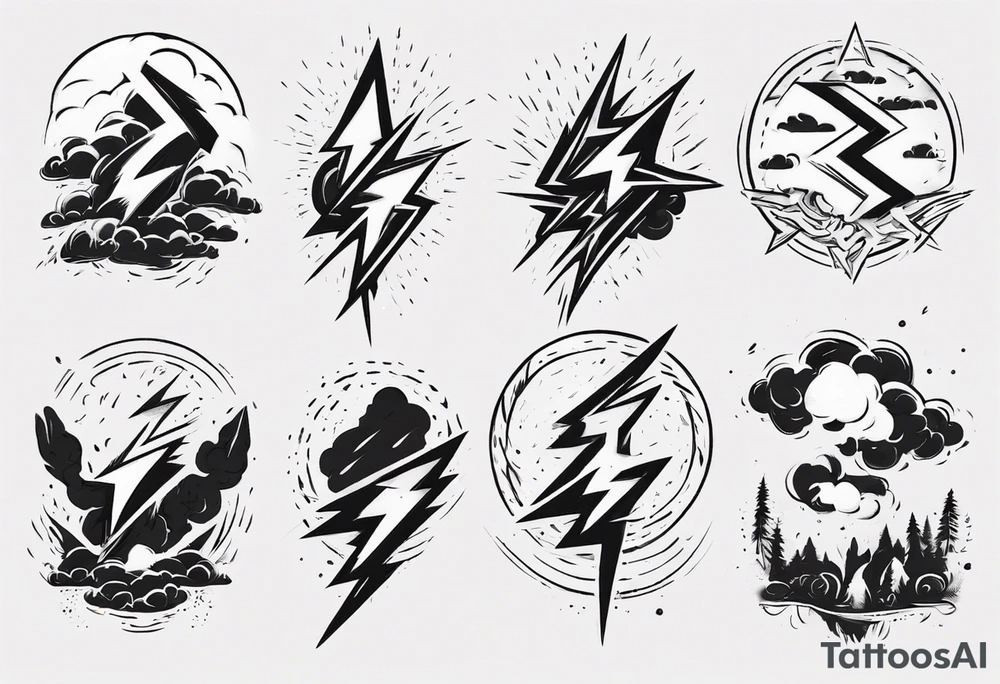 thunder in sky tattoo idea