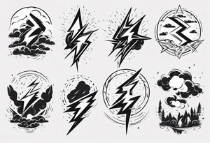 thunder in sky tattoo idea