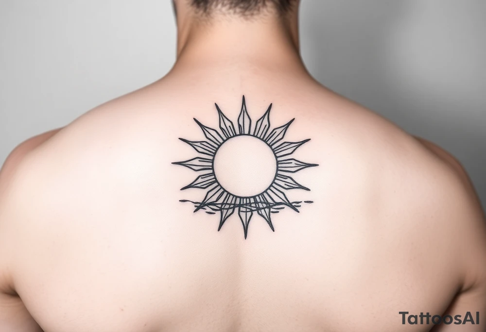 Sun on the water line simple tattoo tattoo idea