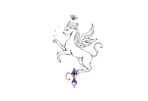 Zodiac sign Aquarius amethyst birthstone mother of 3 girls loves animals tattoo idea