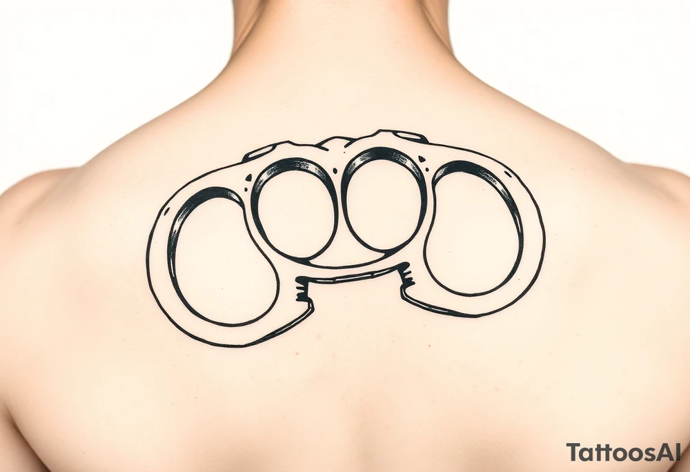 brass knuckles gangster vibe tattoo idea