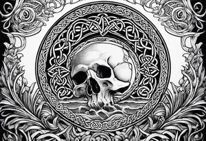 Celtic nautical scene, forearm, half sleeve tattoo idea