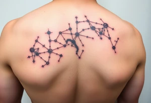 constellations in the galaxy with gold tint tattoo idea