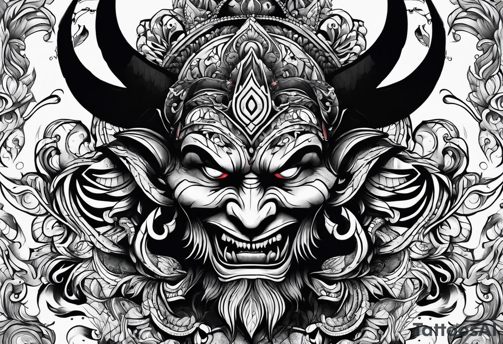demon face tattoo idea