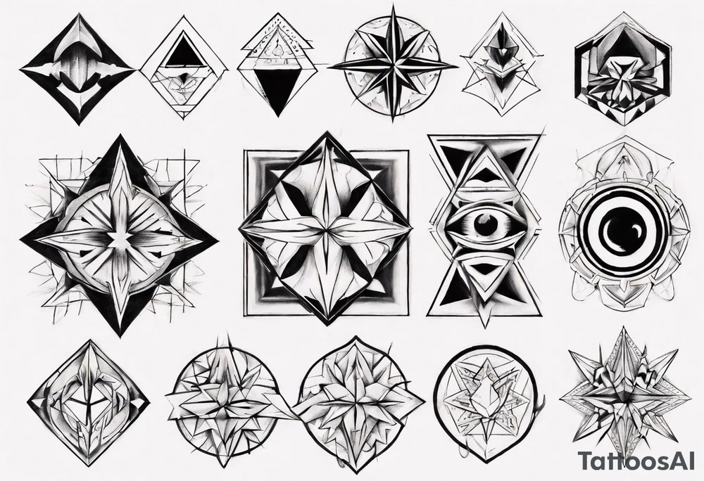 Geometrical symmetry tattoo idea
