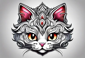 cute kitty face tattoo idea