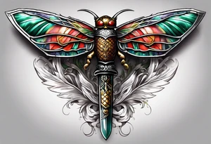 Sword going in to cicada tattoo idea