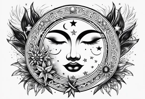 Sun moon and stars tattoo idea