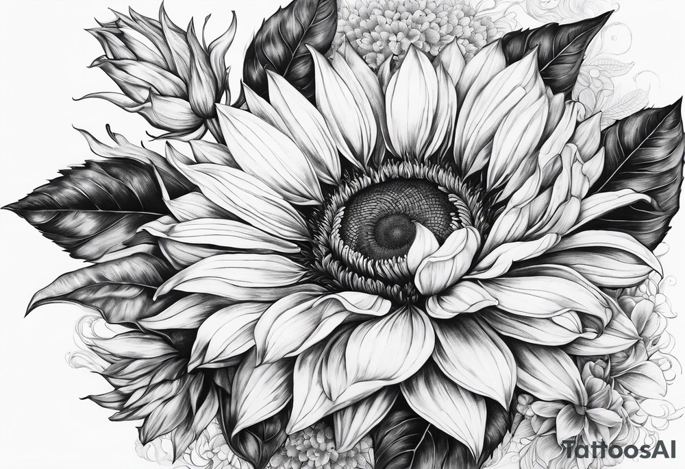 Tournesol,  Fleur roses , Caméra, vague , palmier tattoo idea