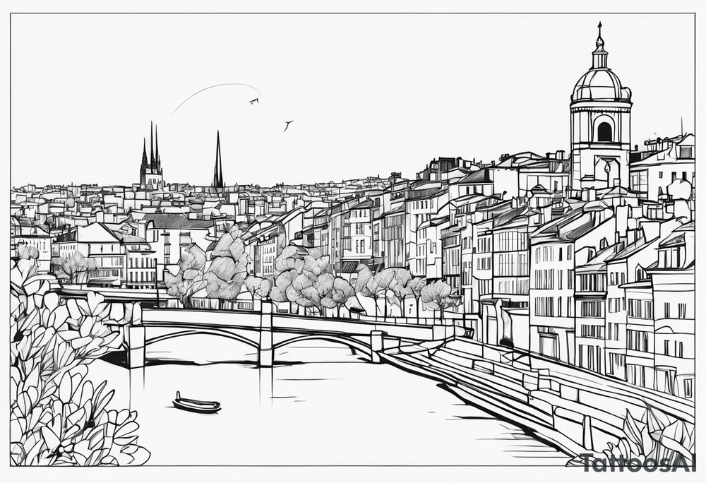 Lyon fine line tattoo idea