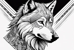 Wolf with mountain tattoo idea