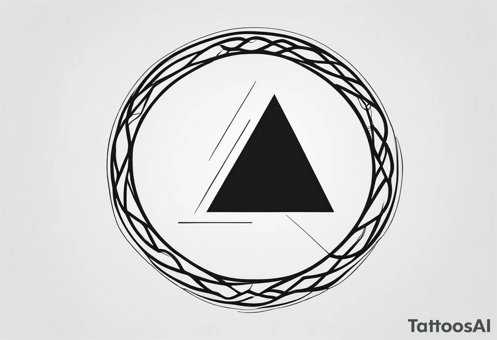 Simplistic symbol large delta inside a circle made from chain tattoo idea Simplistic symbol large delta inside a circle made from chain tattoo idea