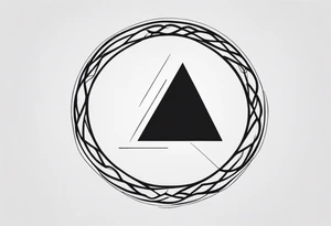 Simplistic symbol large delta inside a circle made from chain tattoo idea