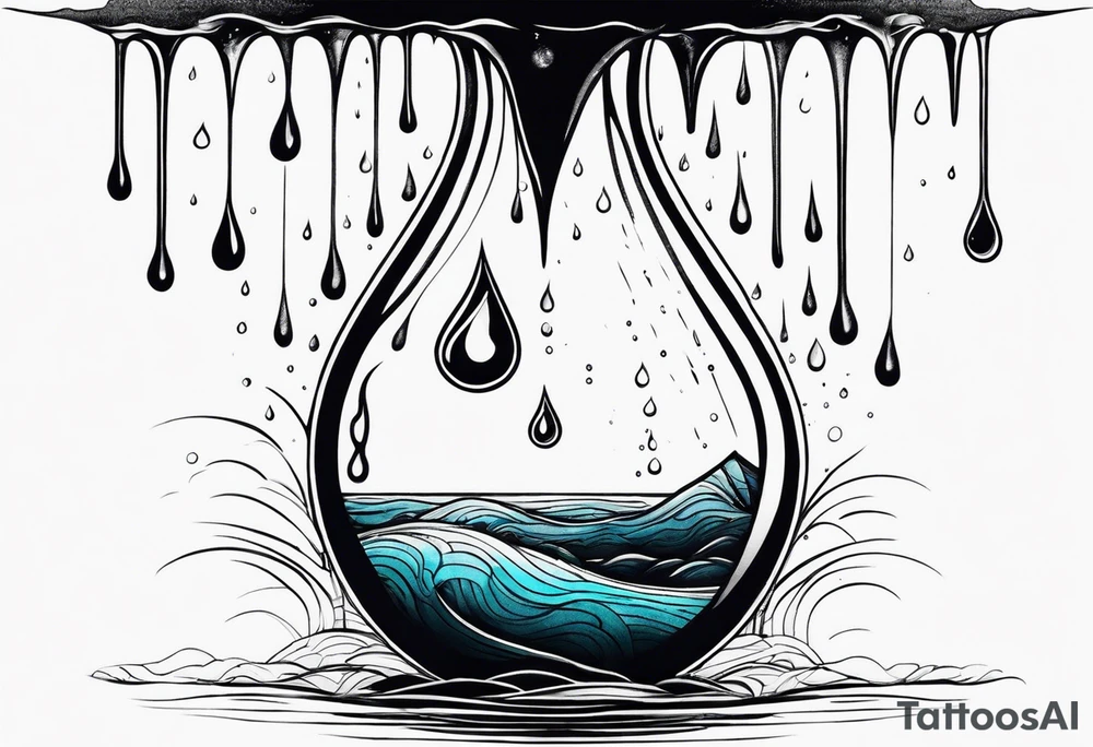 water drop falling into ocean tattoo idea