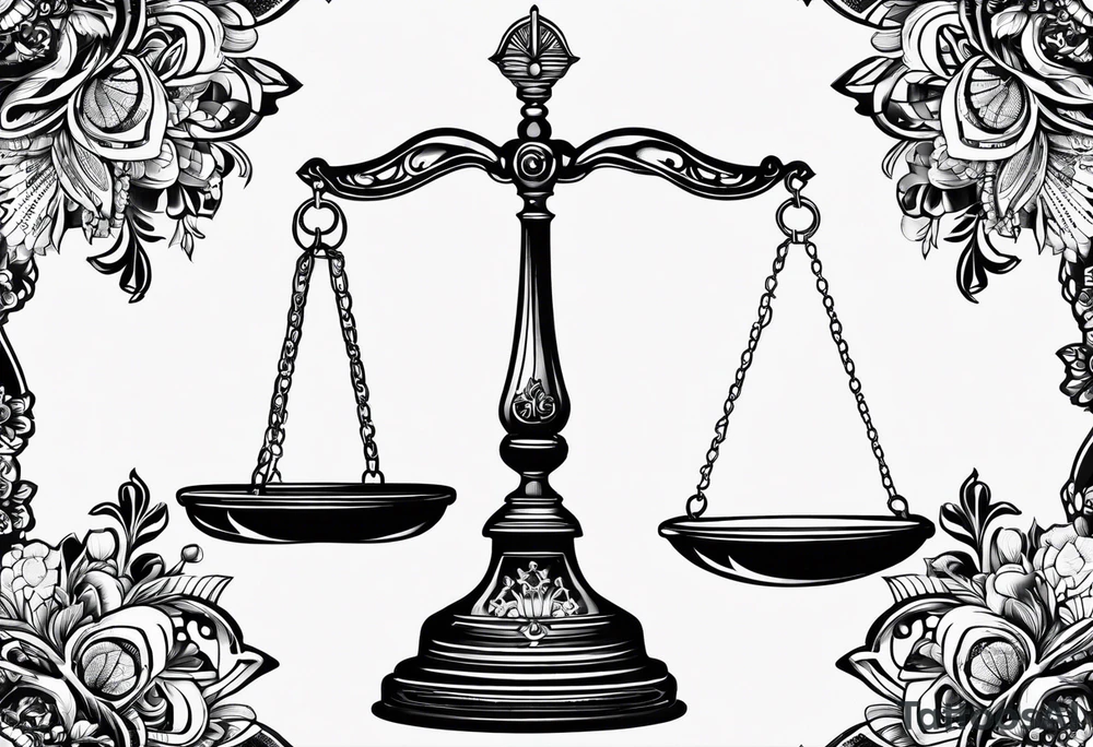 Weight scales balance libra tattoo idea