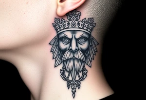 patriarch kiril head on the front of neck but in a way where it wont age poorly tattoo idea