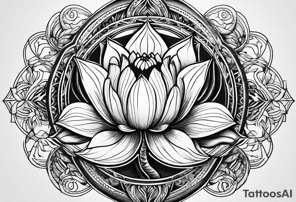 lotus flower sacred geometry tree of life tattoo idea