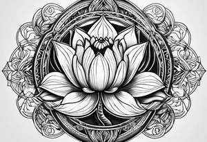 lotus flower sacred geometry tree of life tattoo idea