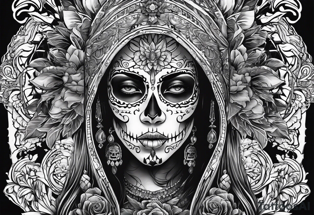 Cybersigilism of Santa Muerte tattoo idea