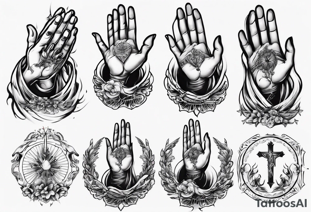 Praying hands tattoo idea