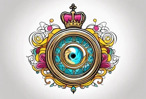 Crown whimsical time turner tattoo idea