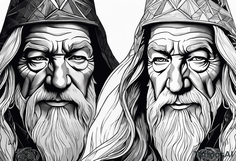 Realistic Gandalf tattoo idea