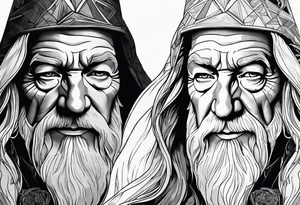 Realistic Gandalf tattoo idea