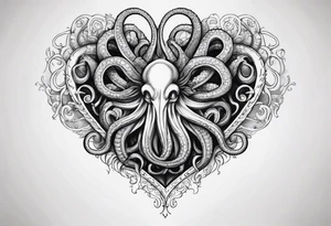 Heart with tentacles tattoo idea