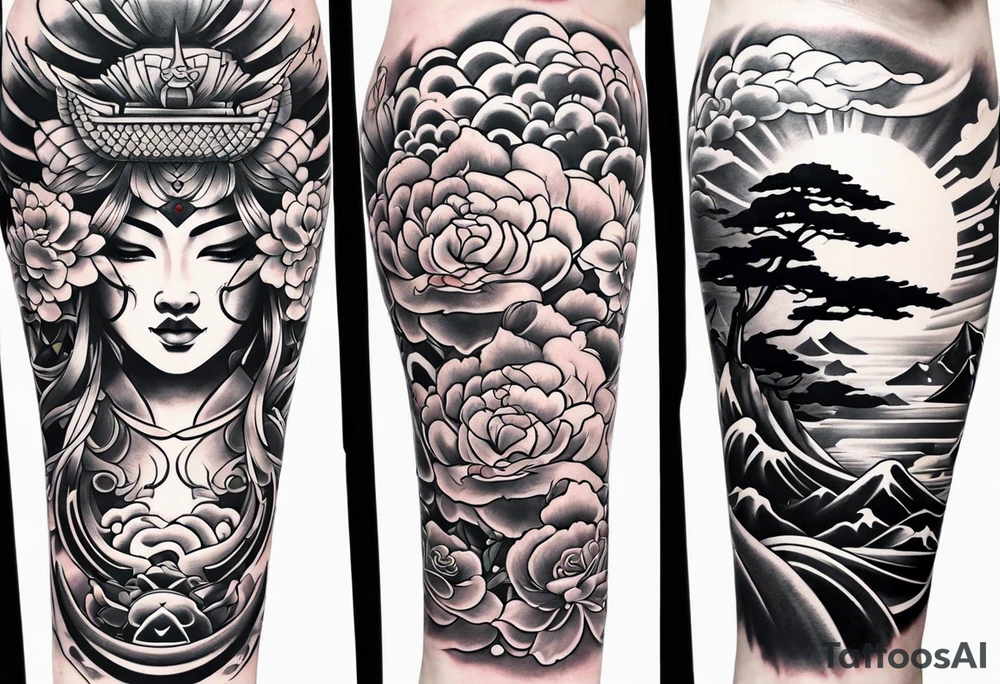 Japanese traditional sleeve tattoo idea