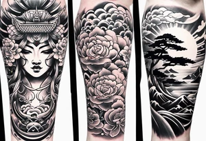 Japanese traditional sleeve tattoo idea