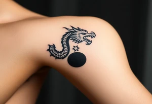 chinese dragon and ying and yang reference tattoo idea