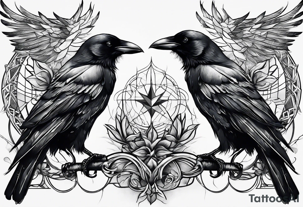 Two crows tattoo idea