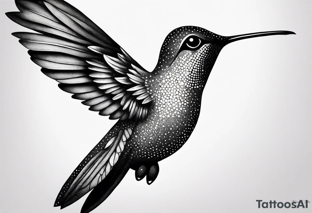 Hummingbird wings spread tattoo idea