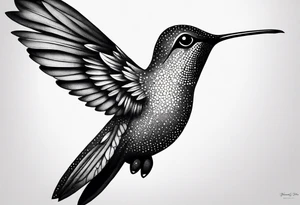 Hummingbird wings spread tattoo idea