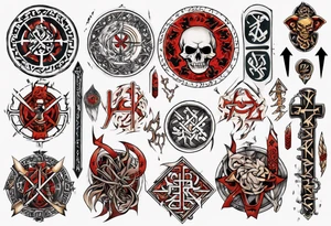 Nórdic runes Style yakuza tattoo idea