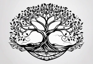 A tree of life and the last name “wakchhali” under it tattoo idea