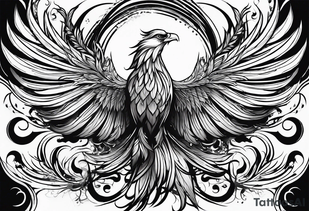 Phoenix with ink tattoo idea