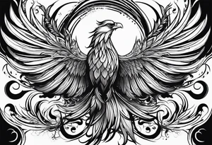 Phoenix with ink tattoo idea