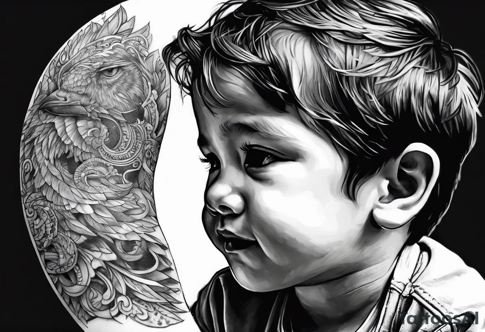 Son without his father finding his way tattoo idea